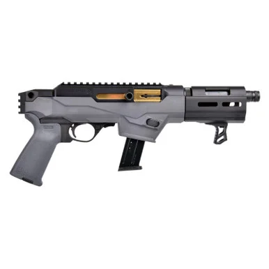 RUGER PC Charger 9mm 6.5in 1/2x28 Threaded 1+17rd Gold Bolt Gray Pistol (29103)