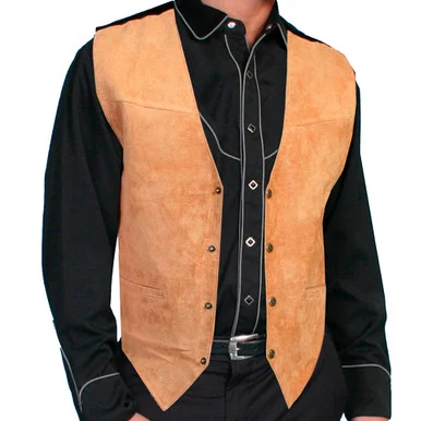 SCULLY Mens Bourbon Boar Suede Vest (504-409)