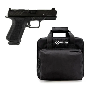 SHADOW SYSTEMS MR920 9mm 4in Foundation Slide Optic Unthreaded Black Pistol With Gritr SoftBlack Pistol Case