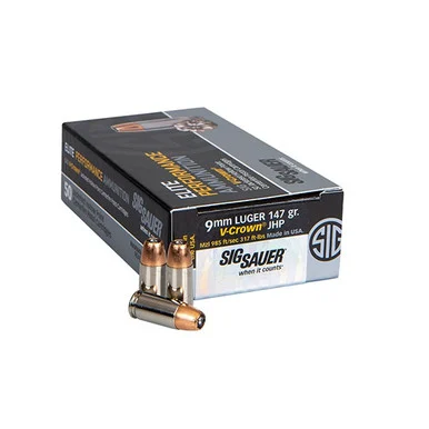 SIG Sauer 9MM 147GR ELITE V-CROWN JHP, 50 Rds