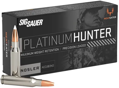 Sig Sauer E3006PH18020 Platinum Hunter, 30-06 Springfield, 180gr, Nickel Plated Brass