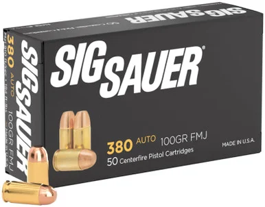 SIG Sauer E380B150, 380 ACP, 50 Rds, Full Metal Jacket