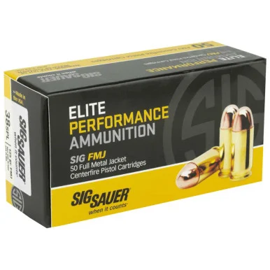 SIG Sauer E38SB1, .38 SPECIAL, 50 Rds, Brass