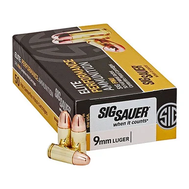 SIG Sauer E9MMB350, 9MM, Full Metal Jacket, 50 Rds