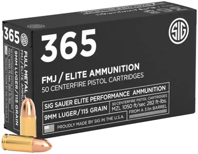 SIG Sauer Elite Ball 365 FMJ, 9MM, 50 Rds