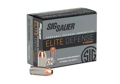 SIG Sauer Elite Performance V-Crown Ammunition, 40SW, 165 Grain, Jacketed Hollow Point
