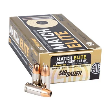 SIG Sauer Elite V-Crown Comp JHP, 9MM, 50 Rds