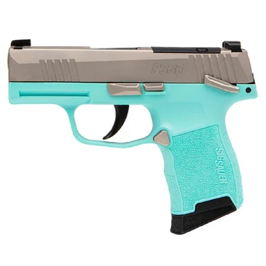 SIG SAUER P365-380 3.1in 2x 10rd Mags Robin's Egg Blue Pistol with Manual Safety (365-380-REB-MS)