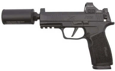 Sig Sauer P365 X-Macro Hush Puppy w/ Holosun 407K, 9MM, 4.30" Threaded Barrel, 17 RDs, Black Cerakote