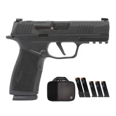 SIG SAUER P365-XMACRO TACPRO 9mm 3.7in 3x 17rd / 2x 21rd Mags Black Pistol with Savior Bag (365XCA-9-BXR3-MS-TACPRO)