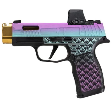 SIG Sauer P365X Island Bug, 9MM, 3.10" Barrel, 12 Rds, Purple / Green Cerakote