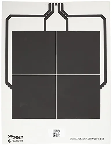 SIG Sauer T300 Replacement Target, 4 Square Hanging, Black/White