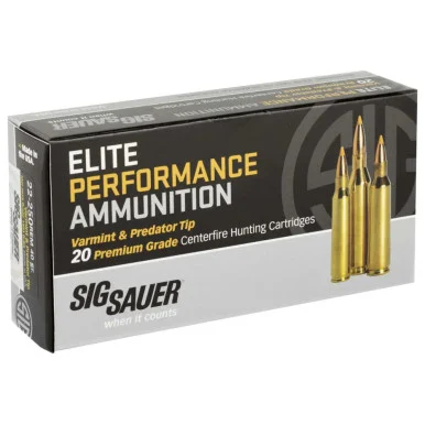 SIG Sauer Varmint & Predator, .22-250 REM, 40GR, Brass