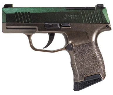 SIG SHARK COAST TACTICAL CYPRESS RAPTOR 3659BXR3P, Gun Candy Cerakote, Green Slide, FDE Frame