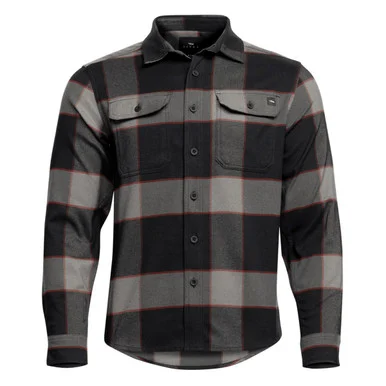 SITKA Bridger Flannel Sitka Black Plaid Long Sleeve Shirt (600073-BKP)