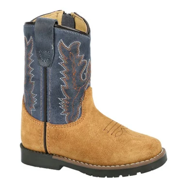 SMOKY MOUNTAIN BOOTS Kid's Autry Tan/Blue Leather Western Boots (3429T)