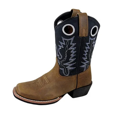 SMOKY MOUNTAIN BOOTS Kids Mesa Brown Distress/Black Western Boots (3243)
