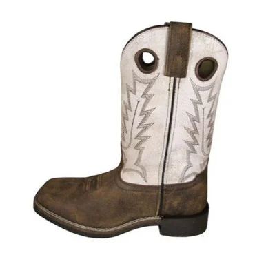 SMOKY MOUNTAIN BOOTS Women's Drifter Brown Distress/Antique White Leather Western Boots (6104)