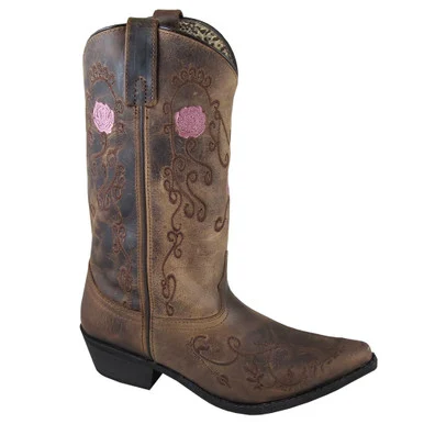 SMOKY MOUNTAIN BOOTS Women's Rosette Brown Oil Distress Western Boot (6071)