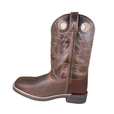 SMOKY MOUNTAIN BOOTS Women's Tracie Brown Distress/Brown Crackle Leather Cowboy Boots (6222)