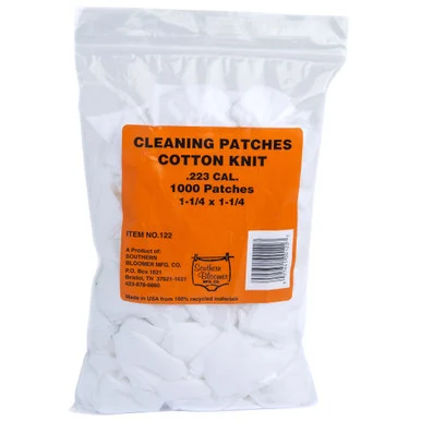 Southern Bloomer Cotton Patch, 1"X1", For .223 Caliber, Bulk, 1000 Pack #122