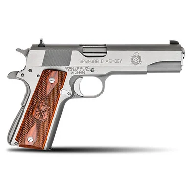 Springfield 1911-A1 Mil-Spec, .45 ACP, 5.00" Barrel, 7 Rds, Polished Stainless