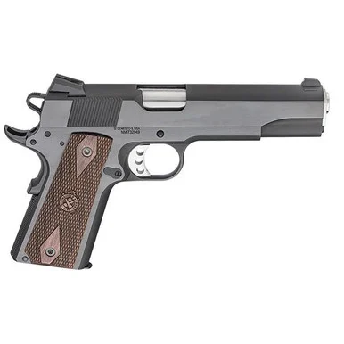 Springfield 1911 Garrison Engraver, .45 Auto, 5.00" Barrel, 7 Rds, Silver with Wood Grips