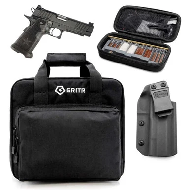 STACCATO P 9mm 4.4in 2x 17rd Single-Action Pistol with GRITR 2011 models IWB Right Hand Kydex Holster, Gritr Multi-Caliber Cleaning Kit and Gritr Soft Pistol Case