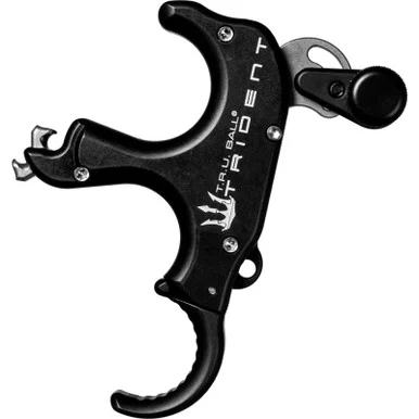 T.R.U. BALL ARCHERY Trident Flex 3 Finger Aluminum Black Medium Release (TRDF-BK-M)