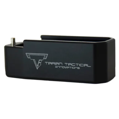 Taran Tactical Innovations PMAG Base Pad, AR-15 Magazine Extension, +5 Rds on PMAG30 / +6 Rds on PMAG40, Black Anodized