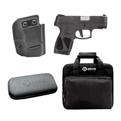 TAURUS G2S 9mm 3.25in 7rd Semi-Automatic Black Pistol w/GRITR IWB RH Holster, Cleaning Kit, Soft Case