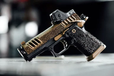 Tee Gun Vault Custom Staccato HD C4X Premium, Integrated Comp + Inline Ports, Aggressive Stipple, Custom "Feather Engraving"