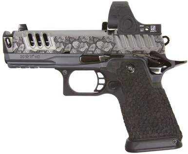 Tee Gun Vault Custom Staccato HD C4X Premium w/ Trijicon SRO, Integrated Comp + Inline Ports, Custom "War Mason", 9MM, 4.00" Barrel, 15 RDs, DLC/ Copper