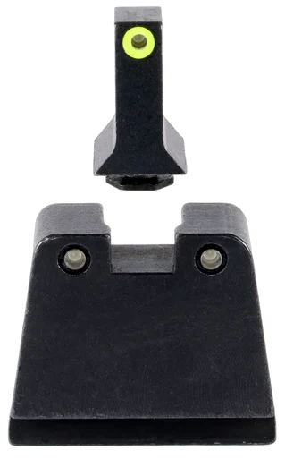 Trijicon GL243C601143 Suppressor/Optic Height Sights, Green/Tritium Yellow Outline Front Sight, Green/Tritium Black Outline Rear Sight, Glock 42/43/43X Slim Frame