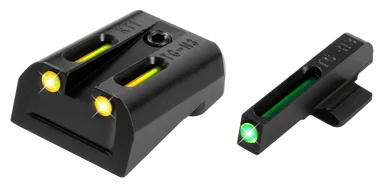 Truglo TG131KTY, Green/Tritium/Fiber Optic Front Sight, Yellow/Tritium/Fiber Optic Rear Sight, Kimber 1911, Black