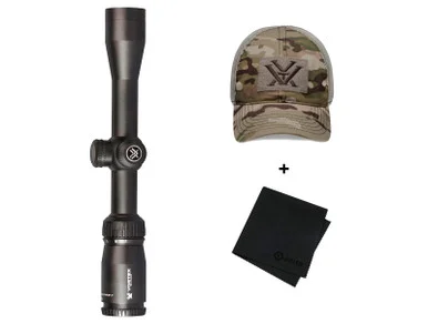 VORTEX Crossfire II 2-7x32mm V-Plex Reticle 1in Riflescope w/ Counterforce Camo Cap and Microfiber Cleaning Cloth (VOR-CF2-31001R+120-64-MUL+MF)