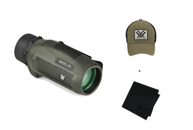 VORTEX Solo 10x36mm Monocular with Patch Logo Cap and Microfiber Cleaning Cloth