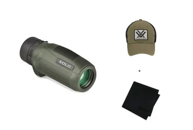 VORTEX Solo 8x25mm Monocular with Patch Logo Cap and Microfiber Cleaning Cloth