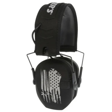 WALKER'S GAME EAR Freedom Series Slim Electronic Earmuff with US Flag Logo (GWP-RSEMFS-FLG)
