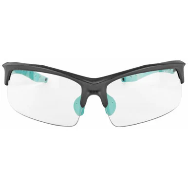 Walker's Impact Resistant Sport Glasses, Teal Accents, Clear Lenses, Black