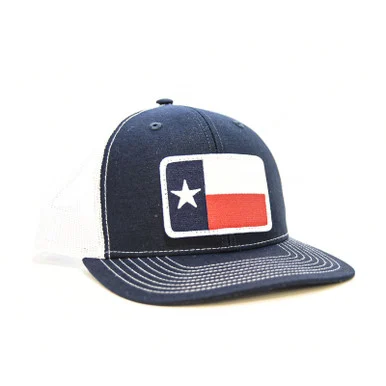 WEBY Richardson 112 Navy/White/Texas Flag Trucker Hat (HAT-112FLEX-NVY-WHT-TX)