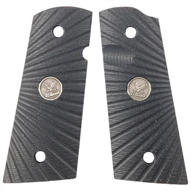 Wilson 1911 Compact Grips, Aggressive Starburst, Black G10, Flat Grip
