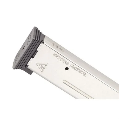 Wilson 1911 ETM-V Vickers Duty Magazine, Stainless Steel Base Pad, Silver Finish