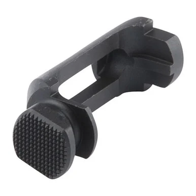 Wilson 92/96 Oversize Magazine Release, Checkered Steel, Black Armor Tuff Finish