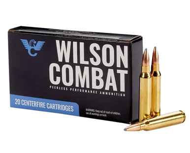 Wilson Combat A22365SBT, .223 Rem, 65gr Sierra GameKing Spitzer Boat Tail, 20 Rds, Brass