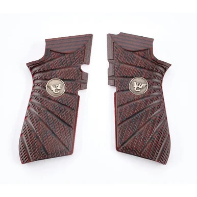 Wilson Combat EDC X9 Handgun Grips, Aggressive Starburst, G10, Black Cherry