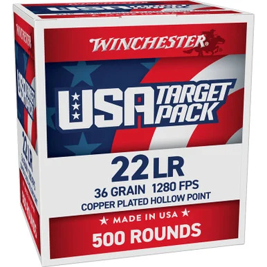 WINCHESTER AMMO 22 LR HP 36gr Copper Plated 500 Rd/Box Rimfire Ammo (USA22LR500)