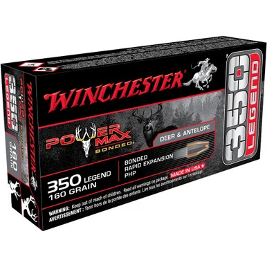WINCHESTER AMMO 350 Legend Power Max Bonded 160 Gr 20 bx/200 cs Rifle Ammo (X3501BP)
