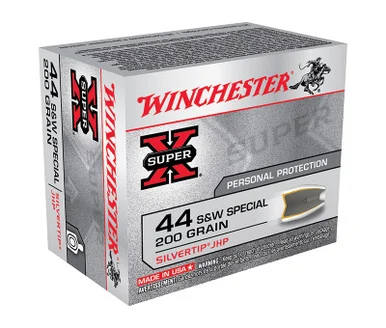 Winchester Super-X 44 S&W Special, 200 Grain, Silvertip Hollow Point, 20 Rounds