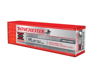 Winchester Super-X Super Speed HP, 22 LR, 37 Grain, Hollow Point, Copper Plated, 100 Rounds